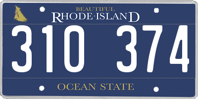 RI license plate 310374