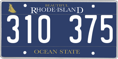 RI license plate 310375