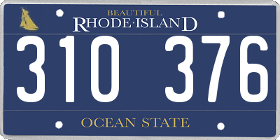 RI license plate 310376