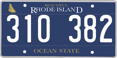 RI license plate 310382