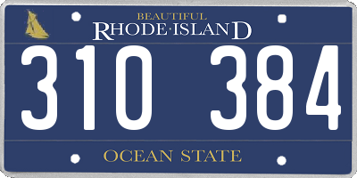 RI license plate 310384