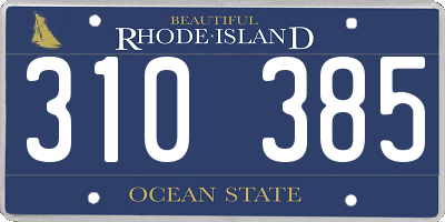 RI license plate 310385