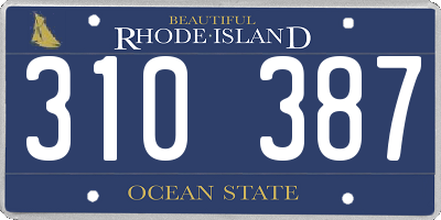 RI license plate 310387