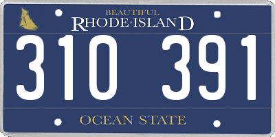 RI license plate 310391