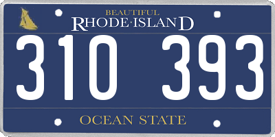 RI license plate 310393