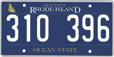 RI license plate 310396