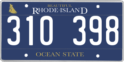 RI license plate 310398