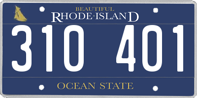 RI license plate 310401