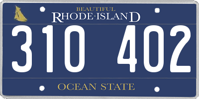 RI license plate 310402