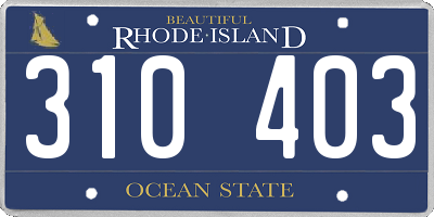 RI license plate 310403