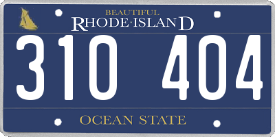 RI license plate 310404