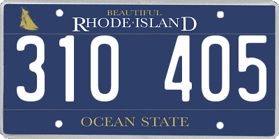 RI license plate 310405