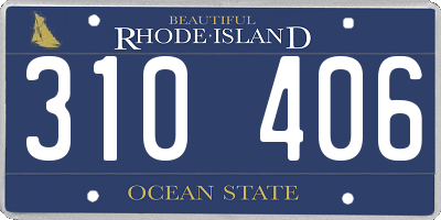 RI license plate 310406