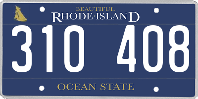 RI license plate 310408