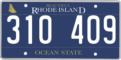 RI license plate 310409