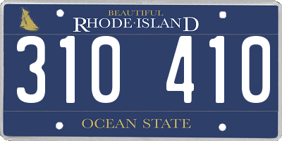 RI license plate 310410