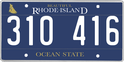 RI license plate 310416