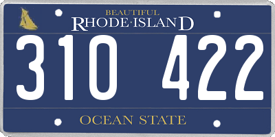 RI license plate 310422