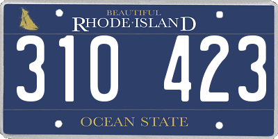 RI license plate 310423