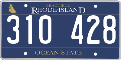 RI license plate 310428