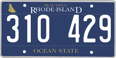RI license plate 310429