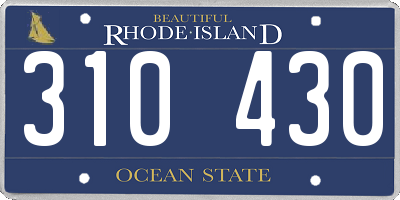 RI license plate 310430