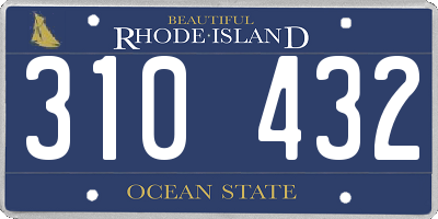 RI license plate 310432