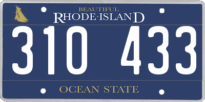RI license plate 310433