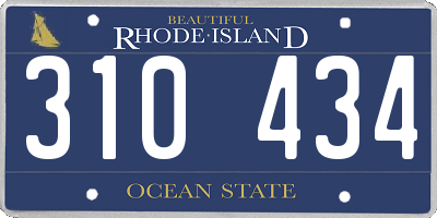 RI license plate 310434