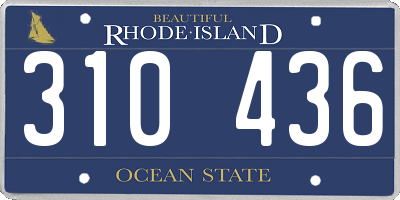 RI license plate 310436