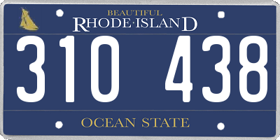 RI license plate 310438