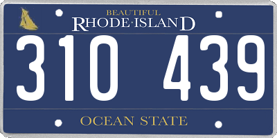 RI license plate 310439