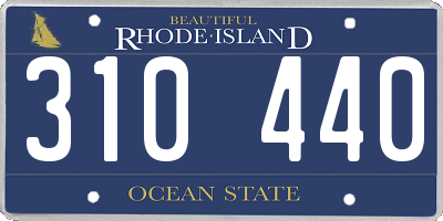RI license plate 310440