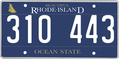 RI license plate 310443