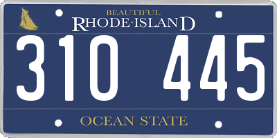 RI license plate 310445