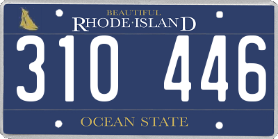 RI license plate 310446