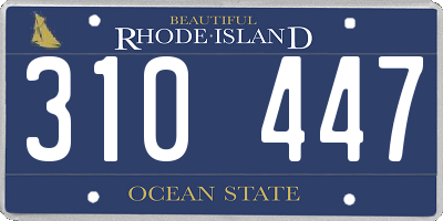 RI license plate 310447