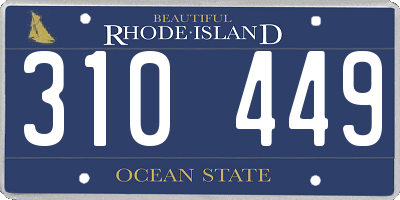 RI license plate 310449