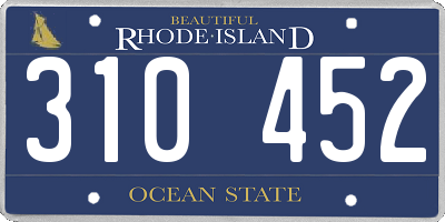 RI license plate 310452