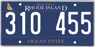 RI license plate 310455