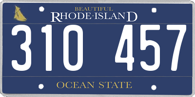 RI license plate 310457