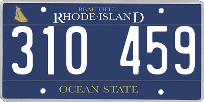 RI license plate 310459