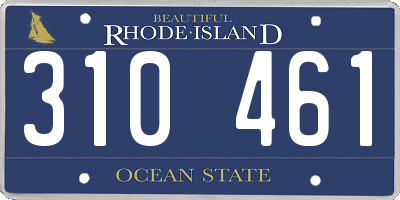 RI license plate 310461