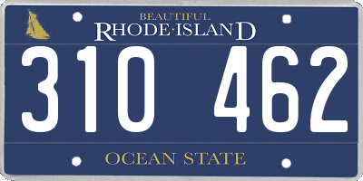 RI license plate 310462