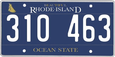 RI license plate 310463