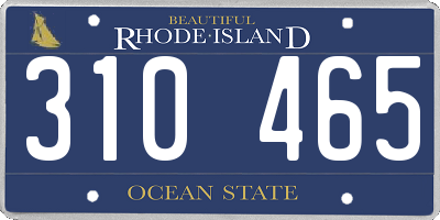 RI license plate 310465