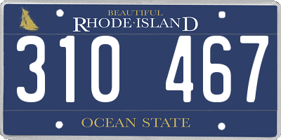 RI license plate 310467
