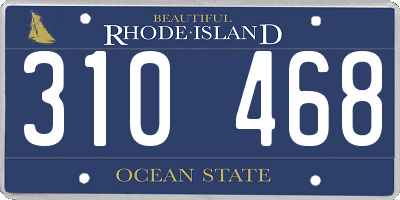 RI license plate 310468
