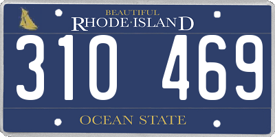 RI license plate 310469