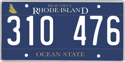RI license plate 310476